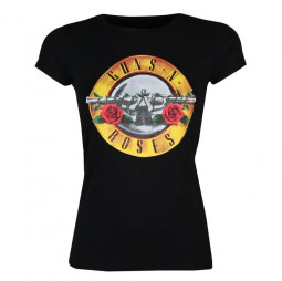 Guns N' Roses - Ladies T-Shirt: Classic Bullet Logo (Skinny Fit) - black