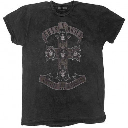 Guns N' Roses - Unisex T-Shirt: Monochrome Cross (Wash Collection)