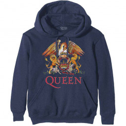 QUEEN - CLASSIC CREST (NAVY BLUE) (BACK PRINT) - MIKINA