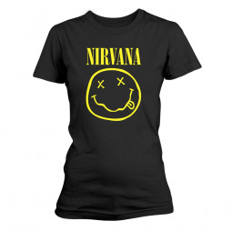 NIRVANA - SMILEY LOGO (T-Shirt, Girlie)