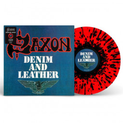 SAXON - DENIM AND LEATHER (RED/BLACK SPLATTER VINYL) - LP