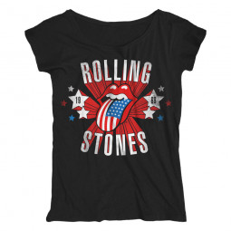 The Rolling Stones - Star Spangled Tongue ( Loose Fit Girlie Shirt)