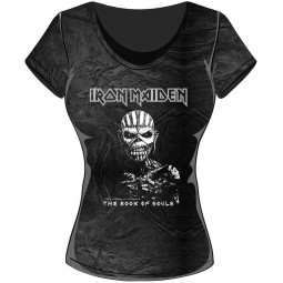 Iron Maiden - Ladies Acid Wash T-Shirt: The Book of Souls 