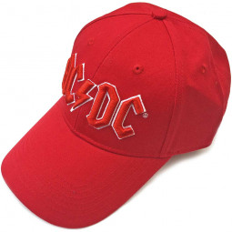 AC/DC Unisex Baseball Cap: Red Logo (Red)