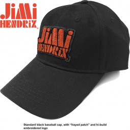 Jimi Hendrix - Unisex Baseball Cap: Orange Stencil Logo