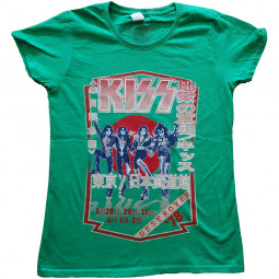 KISS - Ladies T-Shirt: Destroyer Tour '78 - green