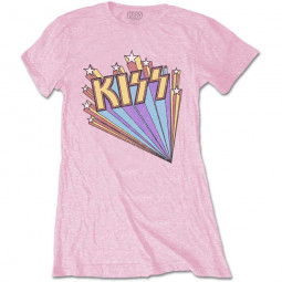 KISS - Ladies T-Shirt: Stars - pink