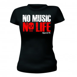NO MUSIC NO LIFE dámské tričko - černé 2022 (skladem)