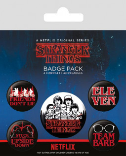 Stranger Things Pin-Back Buttons 5-Pack Characters - placka