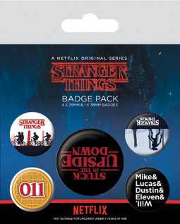 Stranger Things Pin-Back Buttons 5-Pack Upside Down - placka