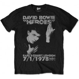 David Bowie - Unisex T-Shirt: Heroes Earls Court