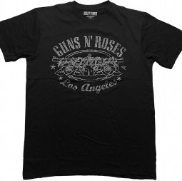 Guns N' Roses - Unisex Embellished T-Shirt: LA Logo - TRIKO