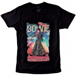 David Bowie - Unisex Embellished T-Shirt: Moonage 11 Fade (Glitter Print)