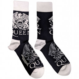 QUEEN UNISEX ANKLE SOCKS: WHITE CRESTS - PONOŽKY