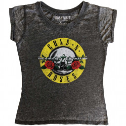 Guns N' Roses Ladies T-Shirt: Classic Logo (Burnout) - TRIKO