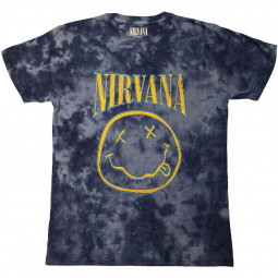 Nirvana Unisex T-Shirt: Smiley Blue Stroke (Wash Collection) - TRIKO
