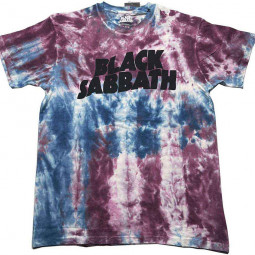 Black Sabbath Unisex T-Shirt: Wavy Logo (Wash Collection) - TRIKO purple
