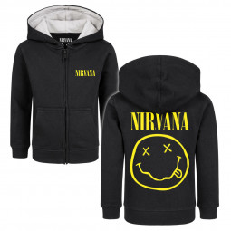 Nirvana (Smiley) - Kids zip-hoody - black - yellow