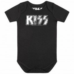 KISS (Distressed Logo) - Baby bodysuit - black - white
