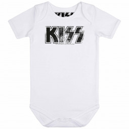 KISS (Distressed Logo) - Baby bodysuit - white - black