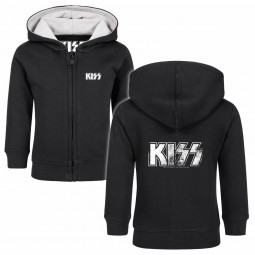 KISS (Distressed Logo) - Baby zip-hoody - black - white