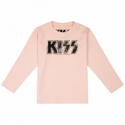KISS (Distressed Logo) - Baby longsleeve - pale pink - black