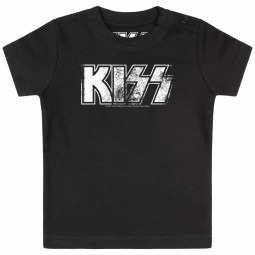 KISS (Distressed Logo) - Baby t-shirt - black - white
