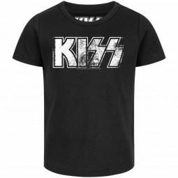 KISS (Distressed Logo) - Girly shirt - black - white