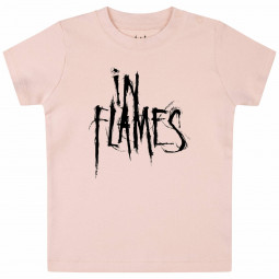 In Flames (Logo) - Baby T-Shirt - hellrosa - schwarz