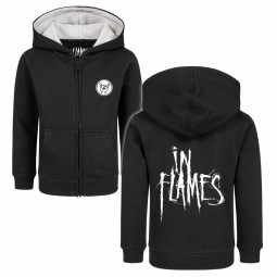 In Flames (Logo) - Kids zip-hoody - black - white - mikina