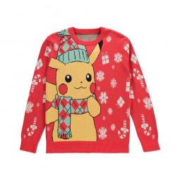 PokĂ©mon Knitted Christmas Sweater Pikachu Size M